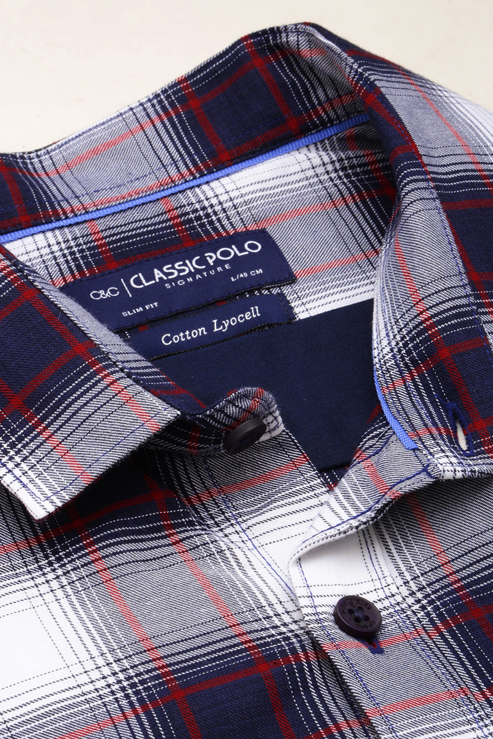 Classic Polo Men's Cotton Full Sleeve Checked Slim Fit Polo Neck Multicolur Woven Shirt | So1-157 A