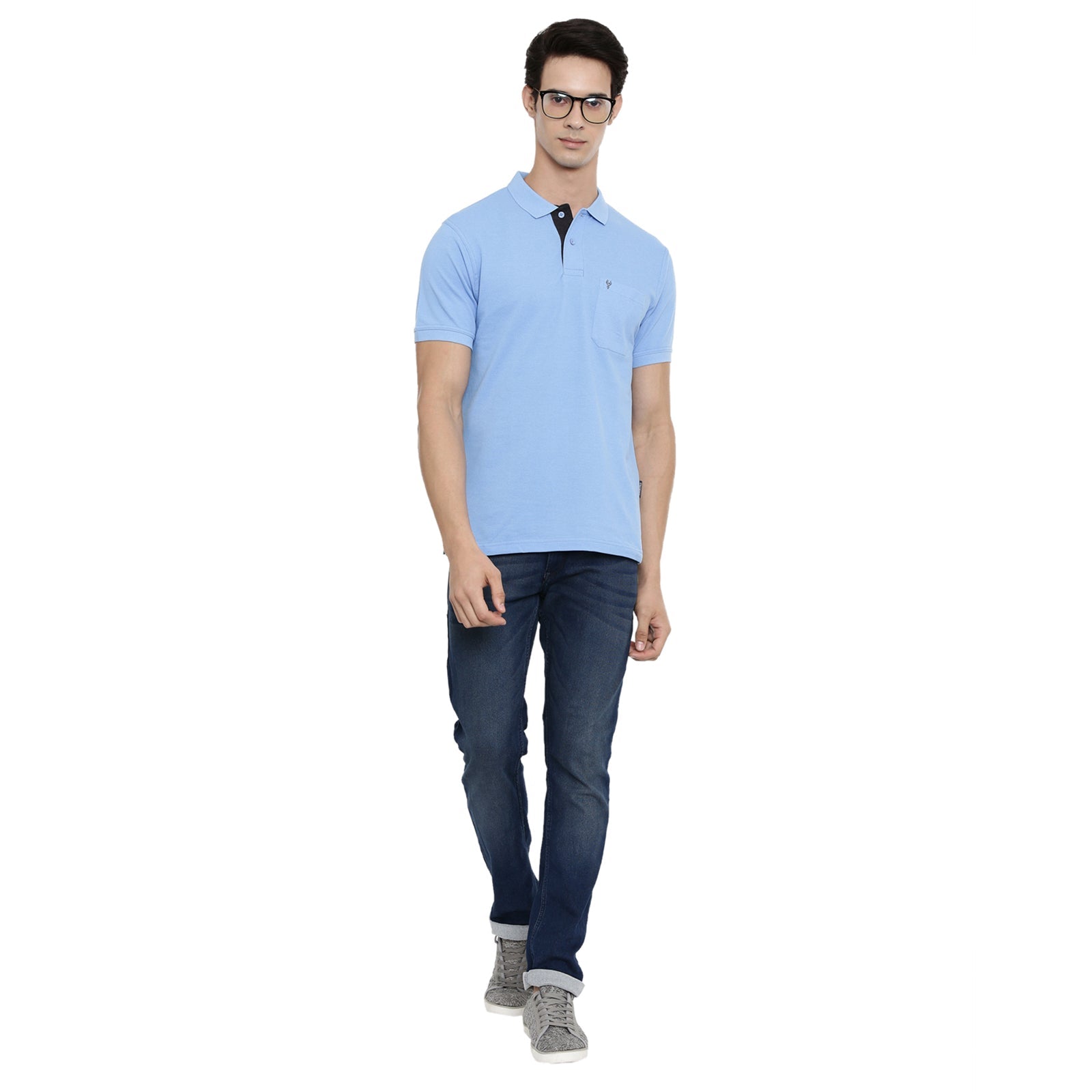 Classic Polo Light Blue Polo Neck Authentic Fit T Shirt Men - 4SSN 202 T-shirt Classic Polo 
