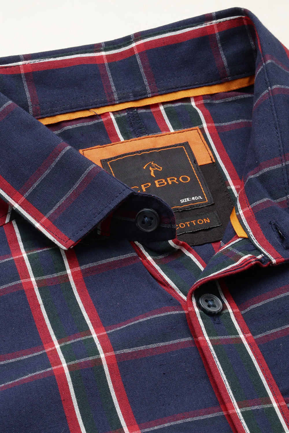 CP BRO Men's Cotton Full Sleeve Checked Slim Fit Collar Neck Multicolor Woven Shirt | Sbo1-50 A