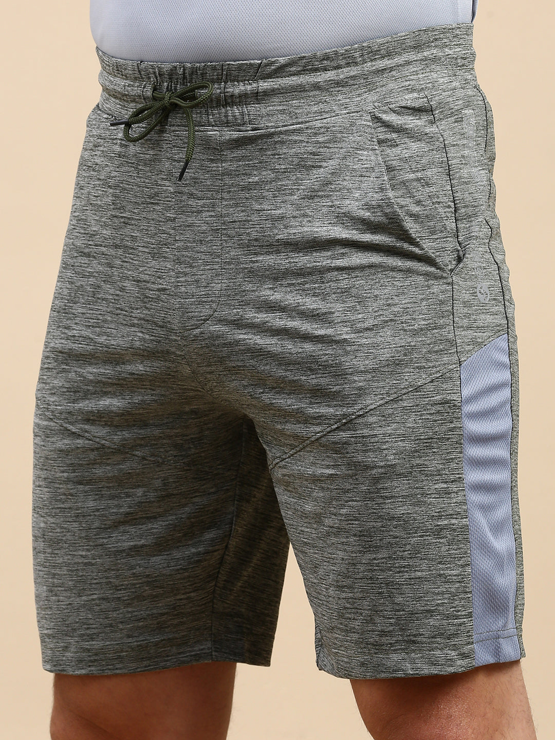 Classic Polo Men's Polyster Light Grey Slim Fit Active Wear Shorts