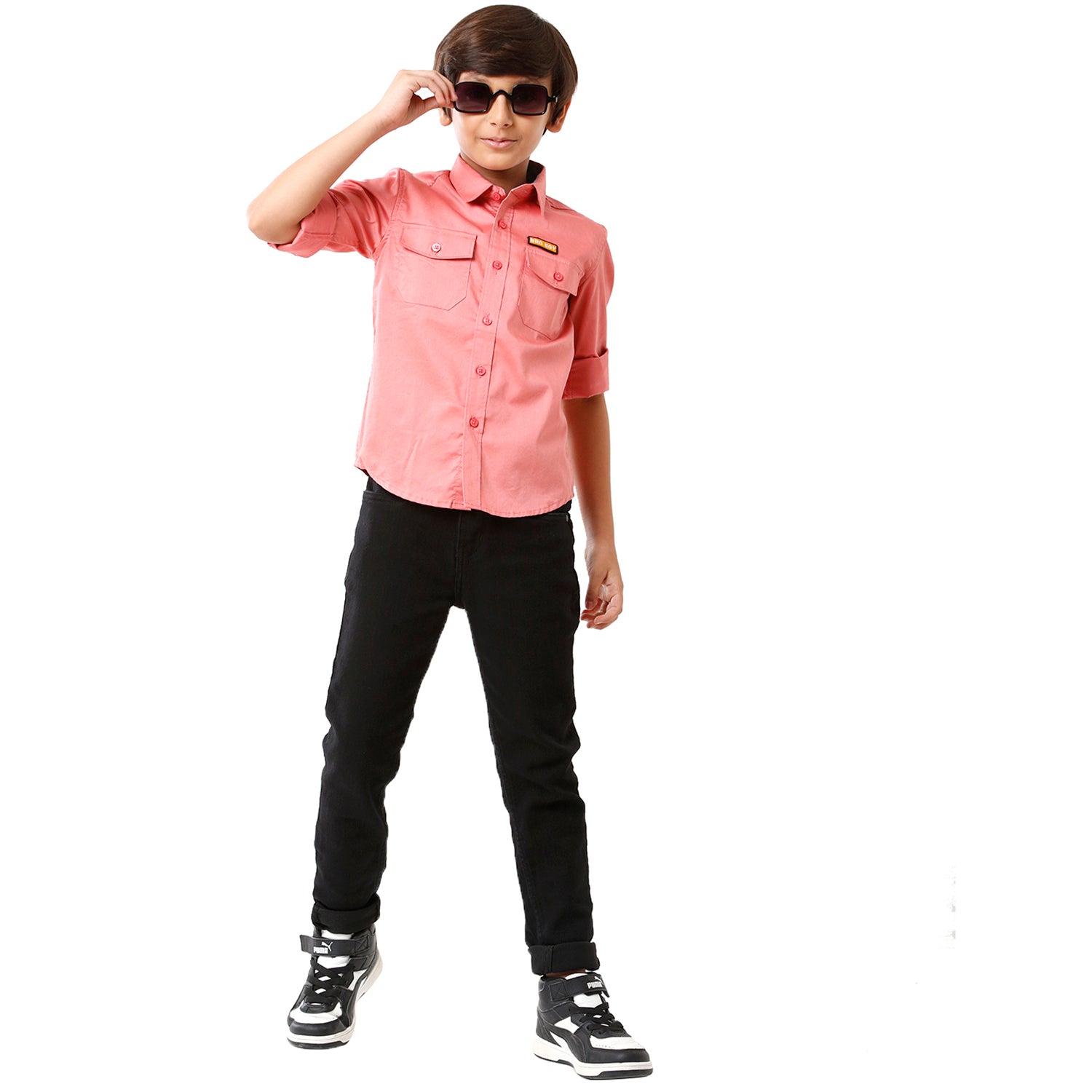 Classic Polo Bro Boys Solid Full Sleeve Slim Fit Pink Color Shirt - BBSH S2 38 A Shirts Classic Polo 