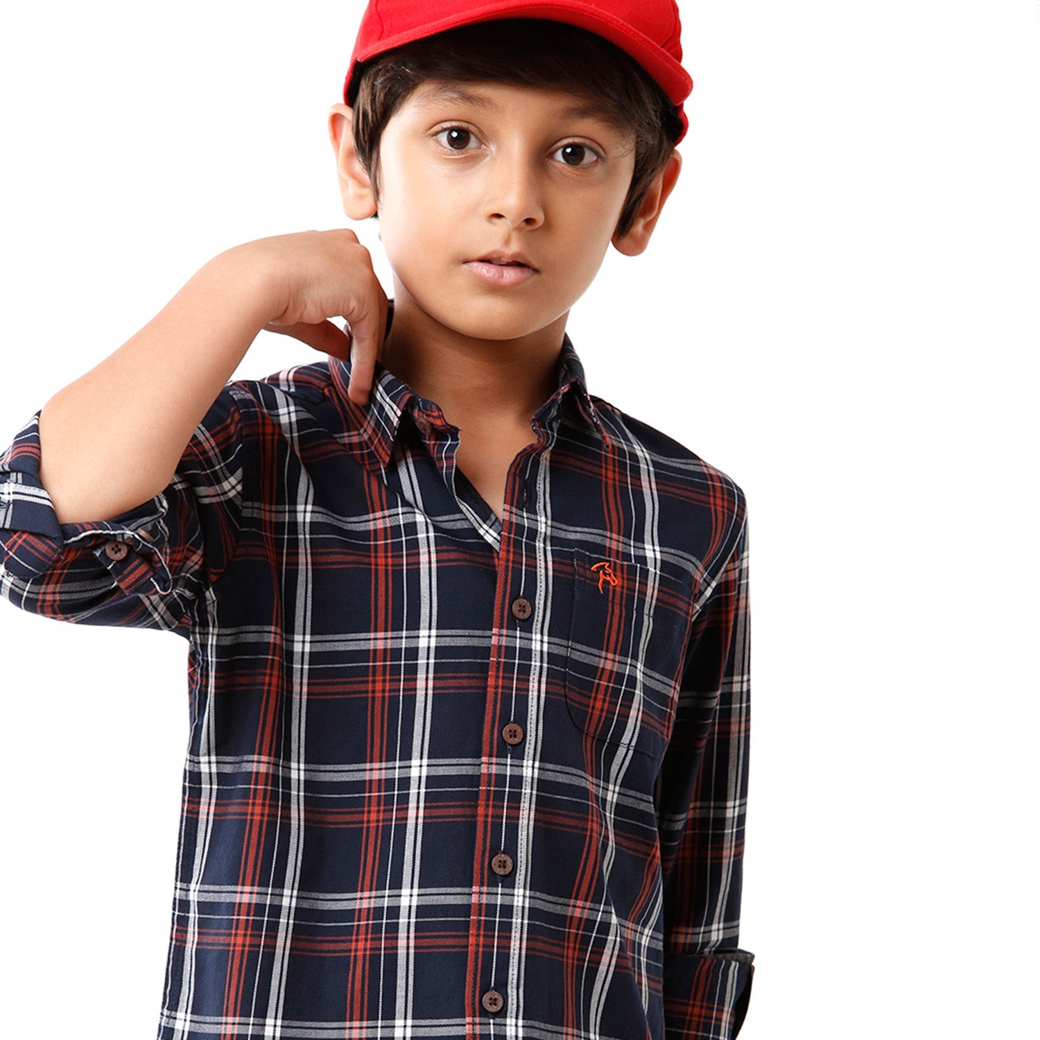 Classic Polo Bro Boys Checked Full Sleeve Slim Fit Navy Color Shirt - BBSH S2 25 B Shirts Classic Polo 