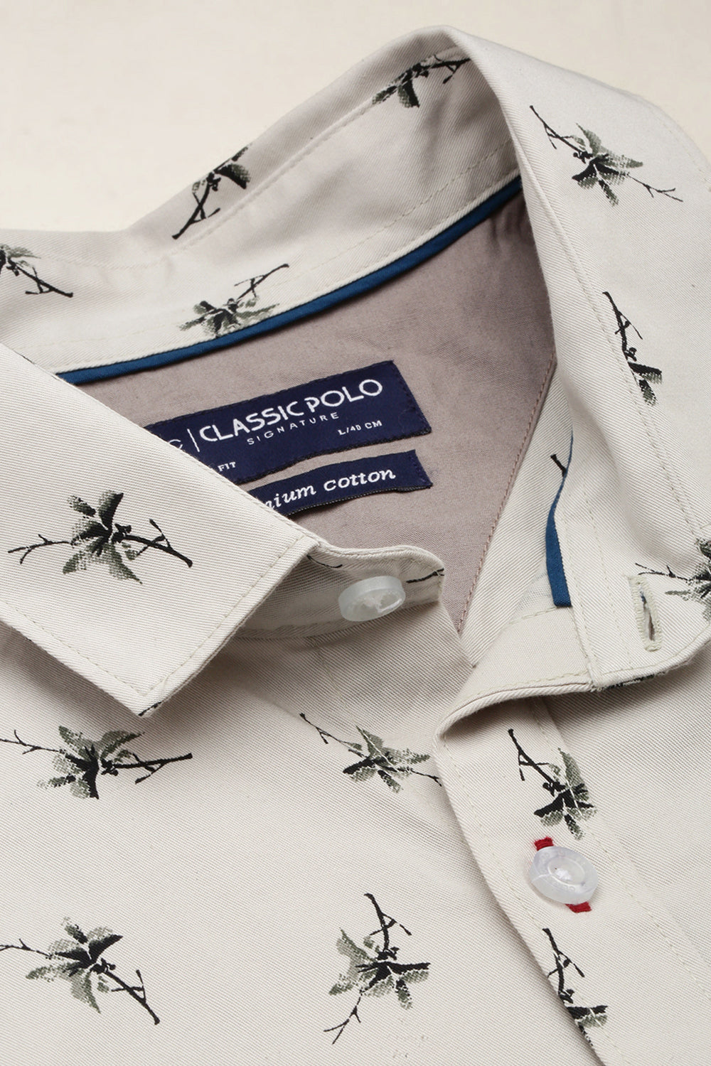 Classic Polo Men's Cotton Full Sleeve Printed Slim Fit Polo Neck Black Color Woven Shirt | So1-13 C