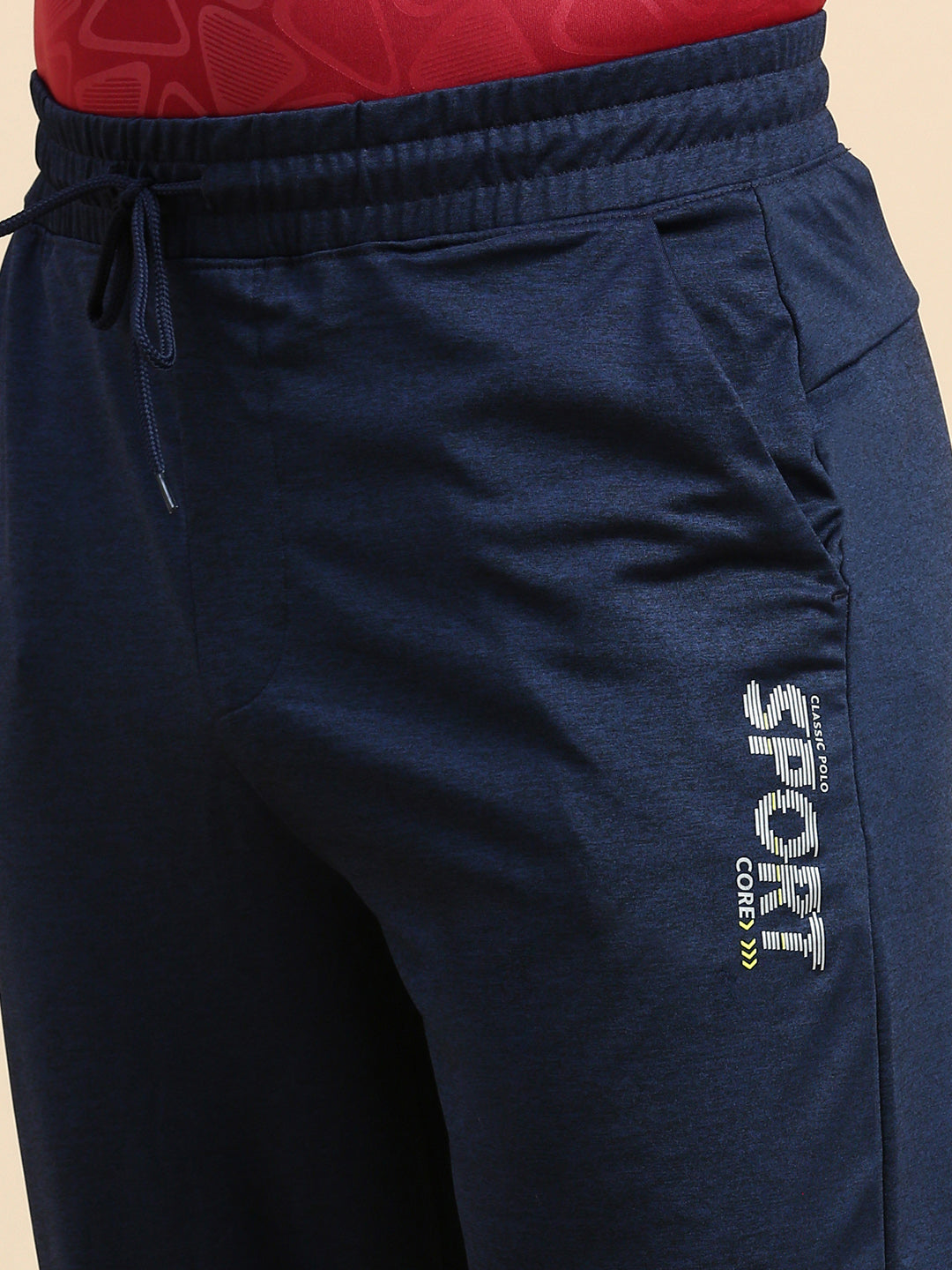 Classic Polo Men's Bottom Polyester Navy Blue Slim Fit Active Wear Track Pants | VITA-TP-NAVY