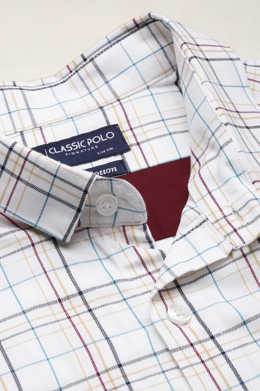Classic Polo Men's Cotton Half Sleeve Checked Slim Fit Polo Neck Multicolur Woven Shirt | So1-97 A