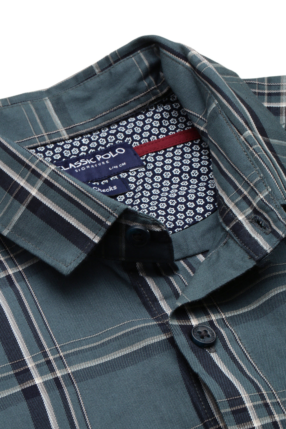Classic Polo Men's Cotton Full Sleeve Checked Slim Fit Polo Neck Multicolur Woven Shirt | So1-160 A