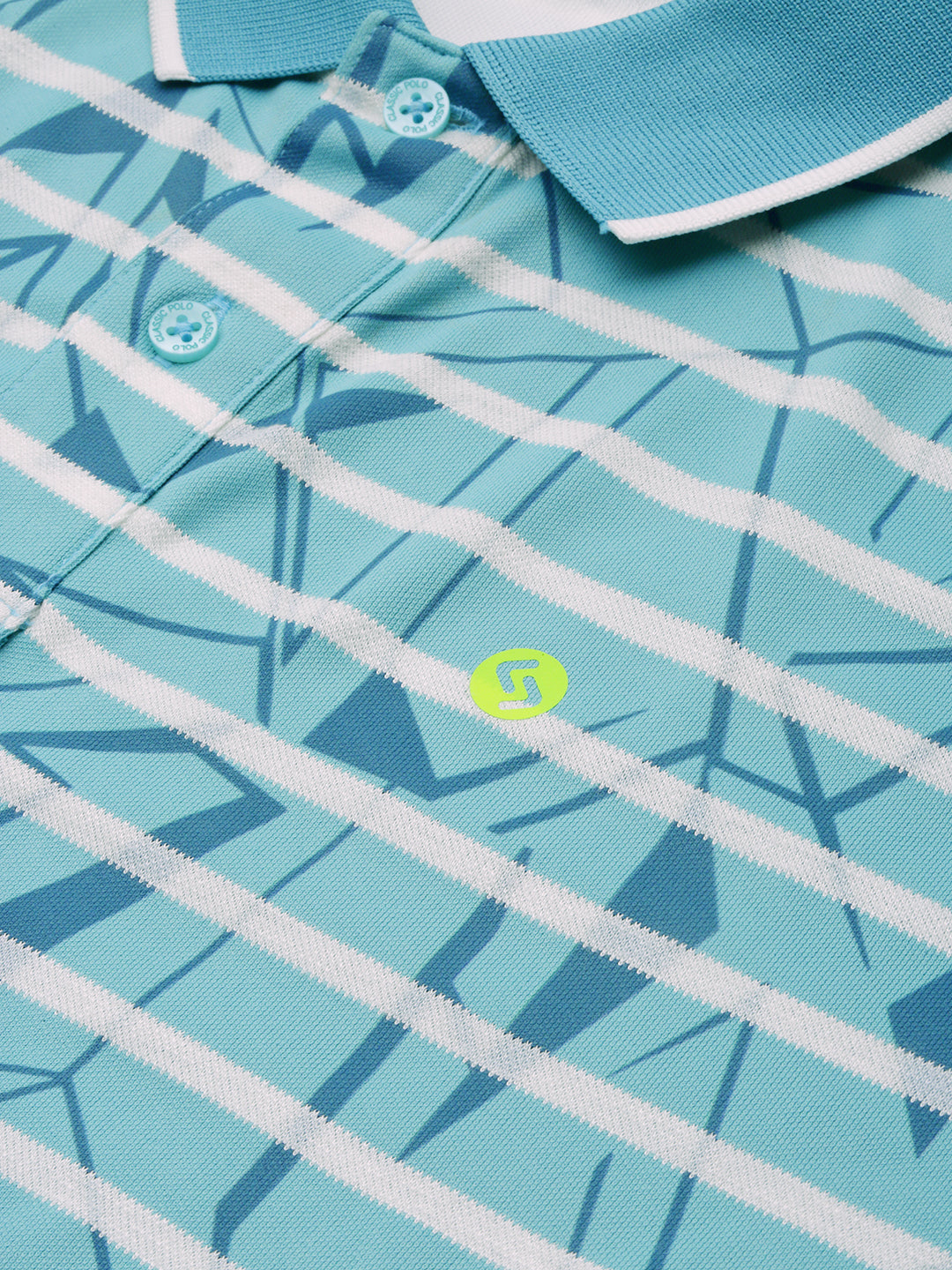 Classic Polo Men's Polo Neck Polyster Blue Slim Fit Active Wear T-Shirt