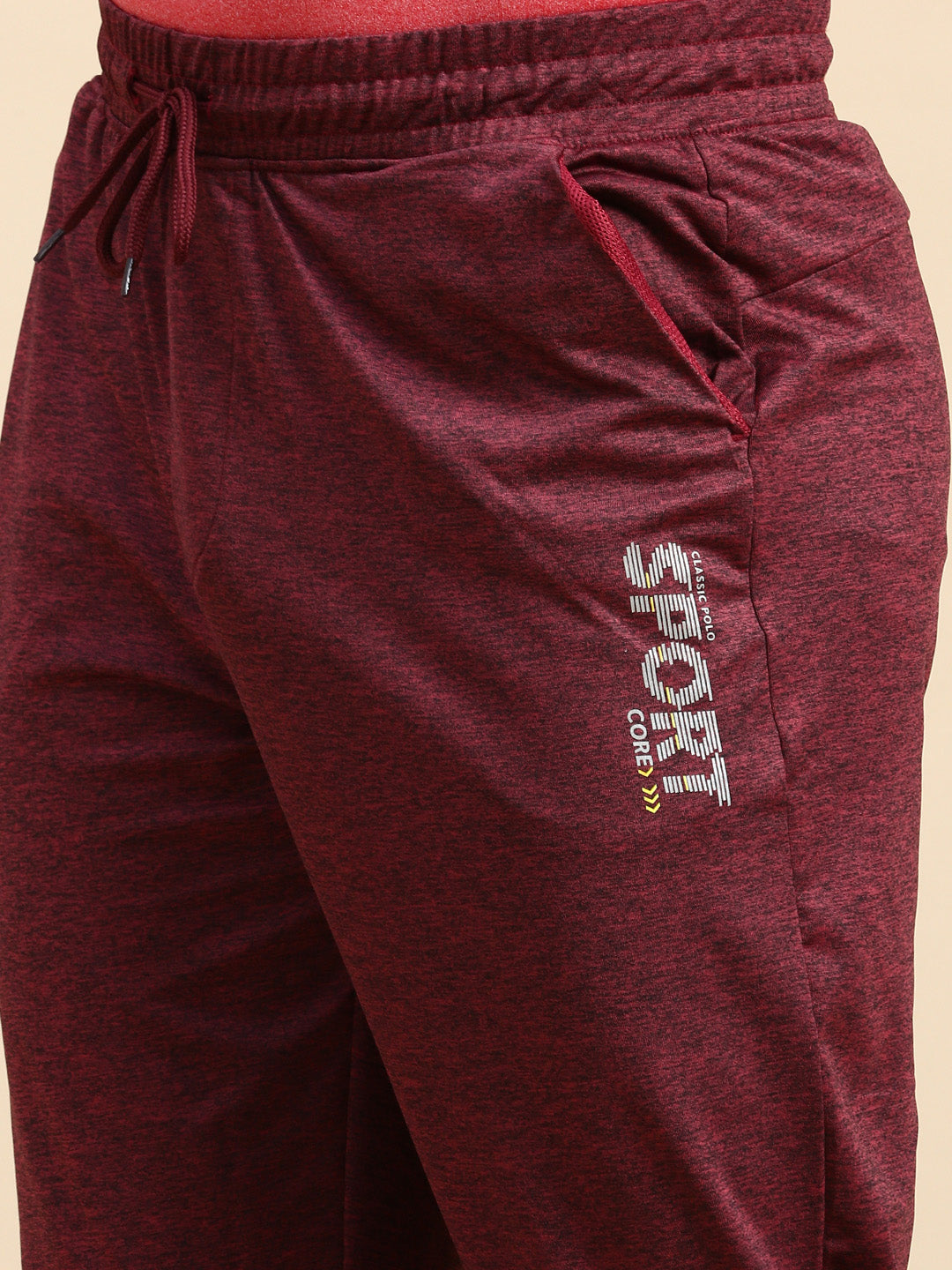 Classic Polo Men's Bottom Polyester Maroon Slim Fit Active Wear Track Pants | VITA-TP-SYRAH
