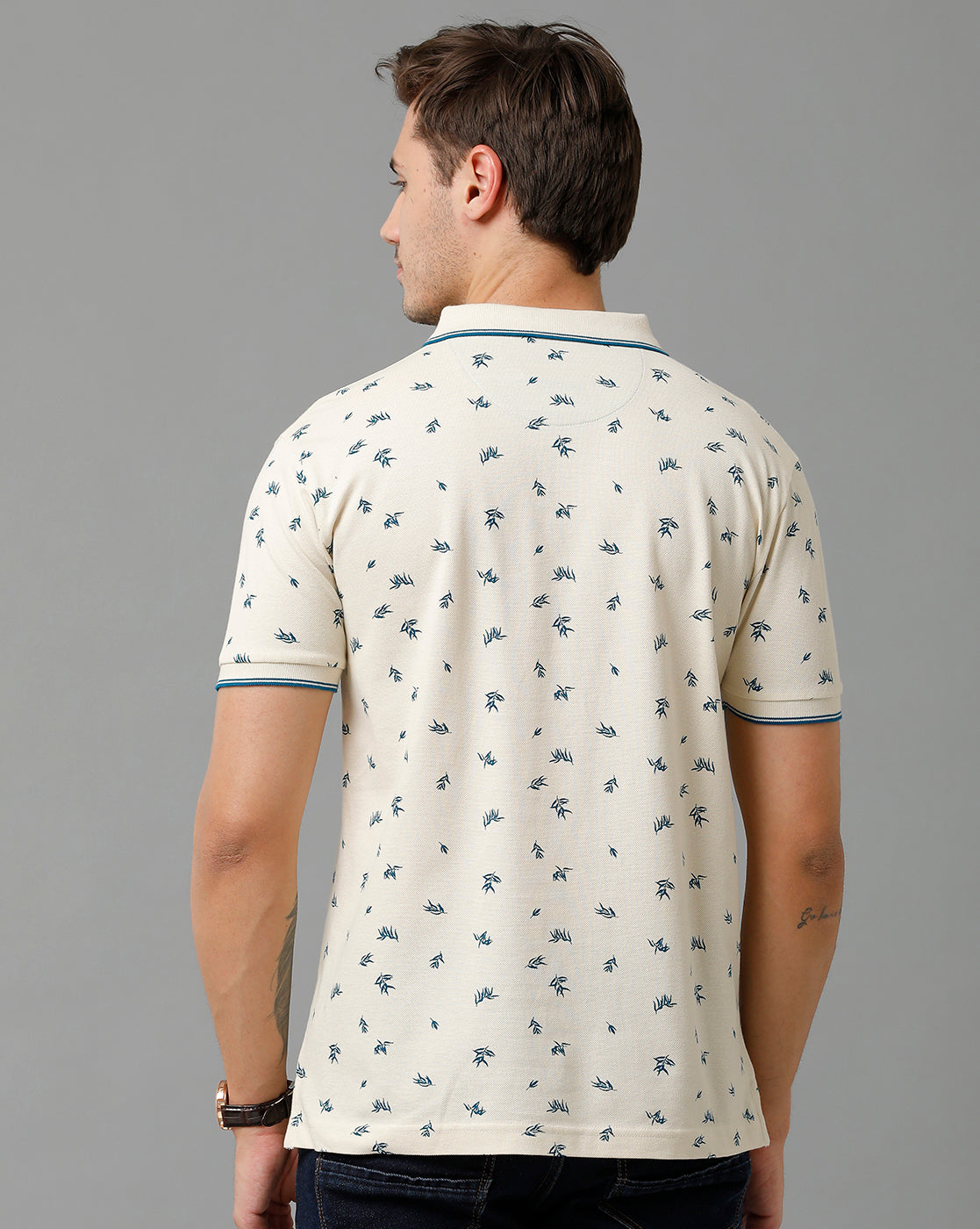 Classic Polo Men's Cotton Half Sleeve Printed Slim Fit Polo Neck Yellow Color T-Shirt | Beau - 191 B