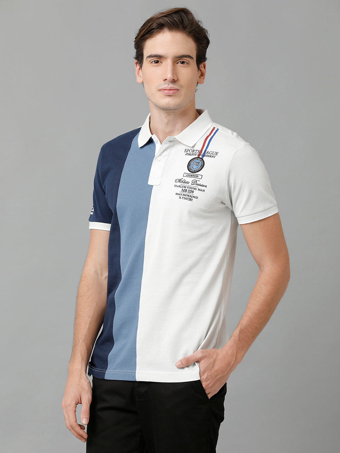 Buy CP BRO Men's Slim Fit T-Shirt (HS-BRP-342A_Navy_M) at
