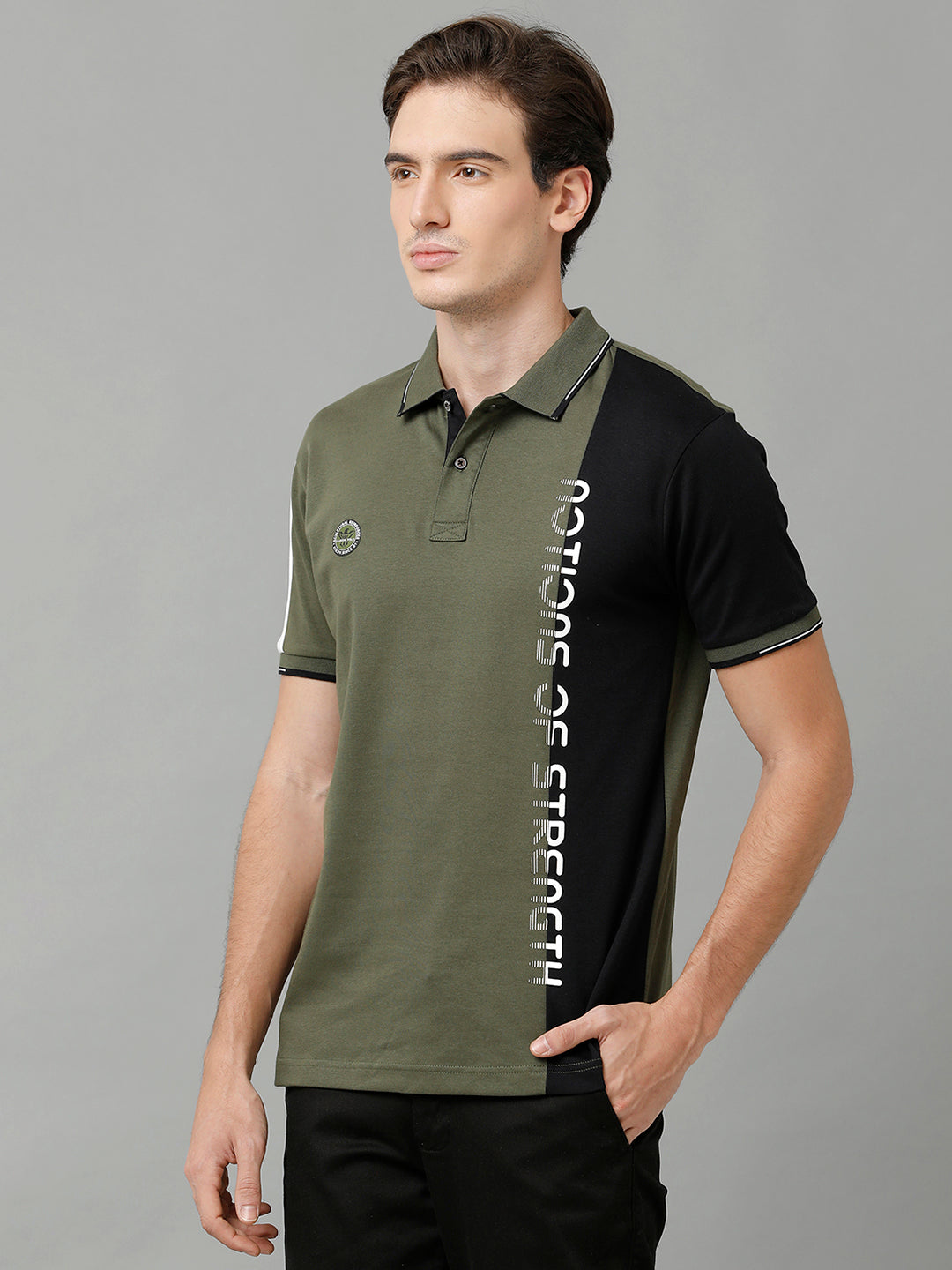 Classic Polo Men's Cotton Color Block Half Sleeve Slim Fit Polo Neck Multicolor T-Shirt | Prm - 763 B