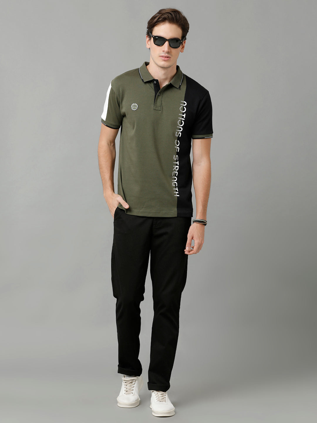 Classic Polo Men's Cotton Color Block Half Sleeve Slim Fit Polo Neck Multicolor T-Shirt | Prm - 763 B