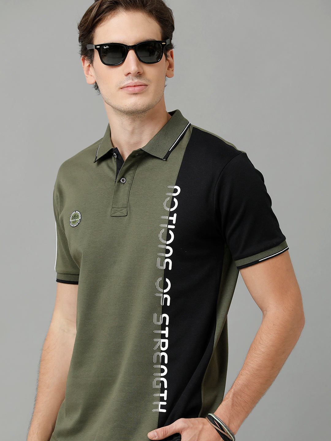 Classic Polo Men's Cotton Color Block Half Sleeve Slim Fit Polo Neck Multicolor T-Shirt | Prm - 763 B