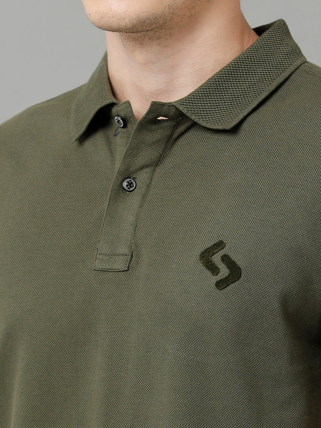 Classic Polo Men's Cotton Solid Half Sleeve Slim Fit Polo Neck Olive Color T-Shirt | Prm - 750 B