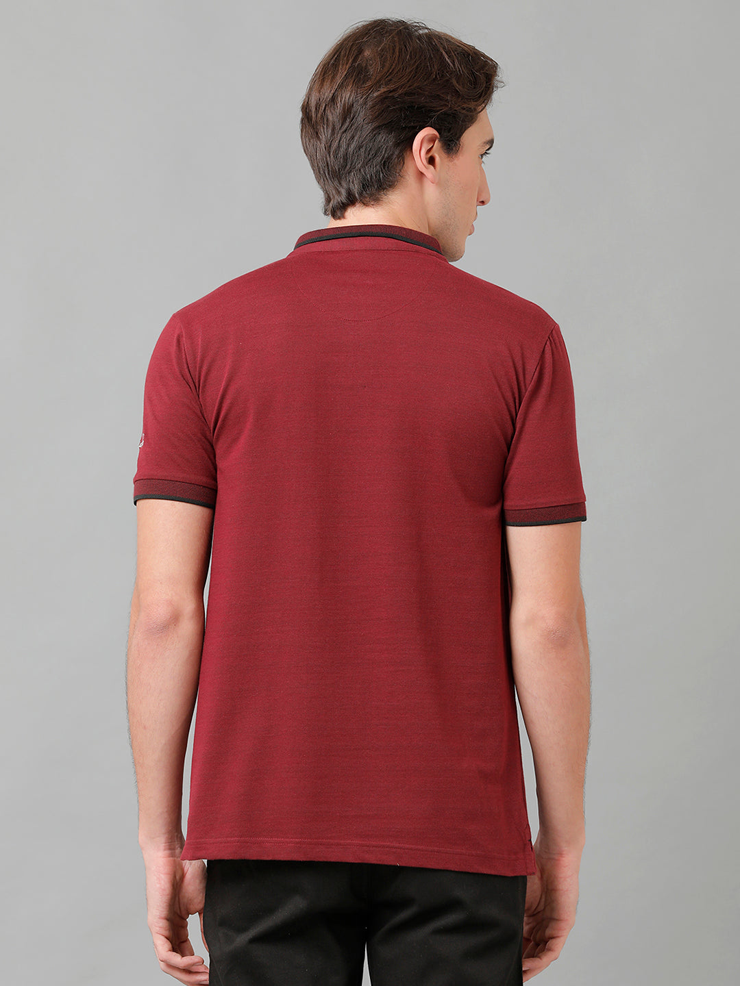 Classic Polo Men's Cotton Solid Half Sleeve Slim Fit Polo Neck Maroon Color T-Shirt | Prm - 747 B
