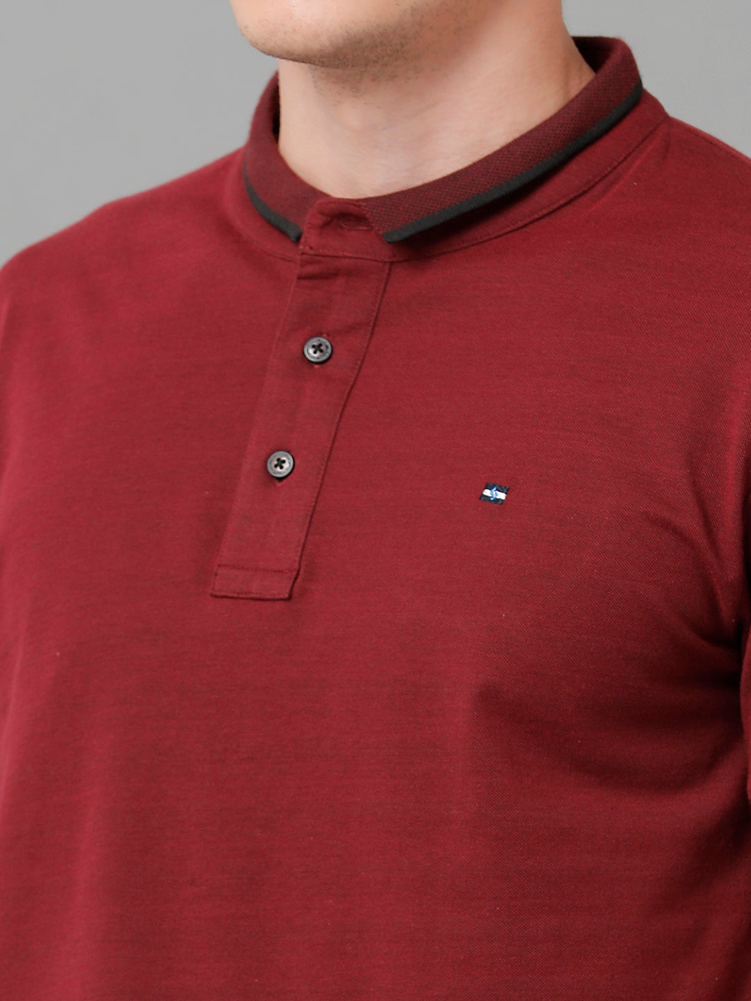 Classic Polo Men's Cotton Solid Half Sleeve Slim Fit Polo Neck Maroon Color T-Shirt | Prm - 747 B