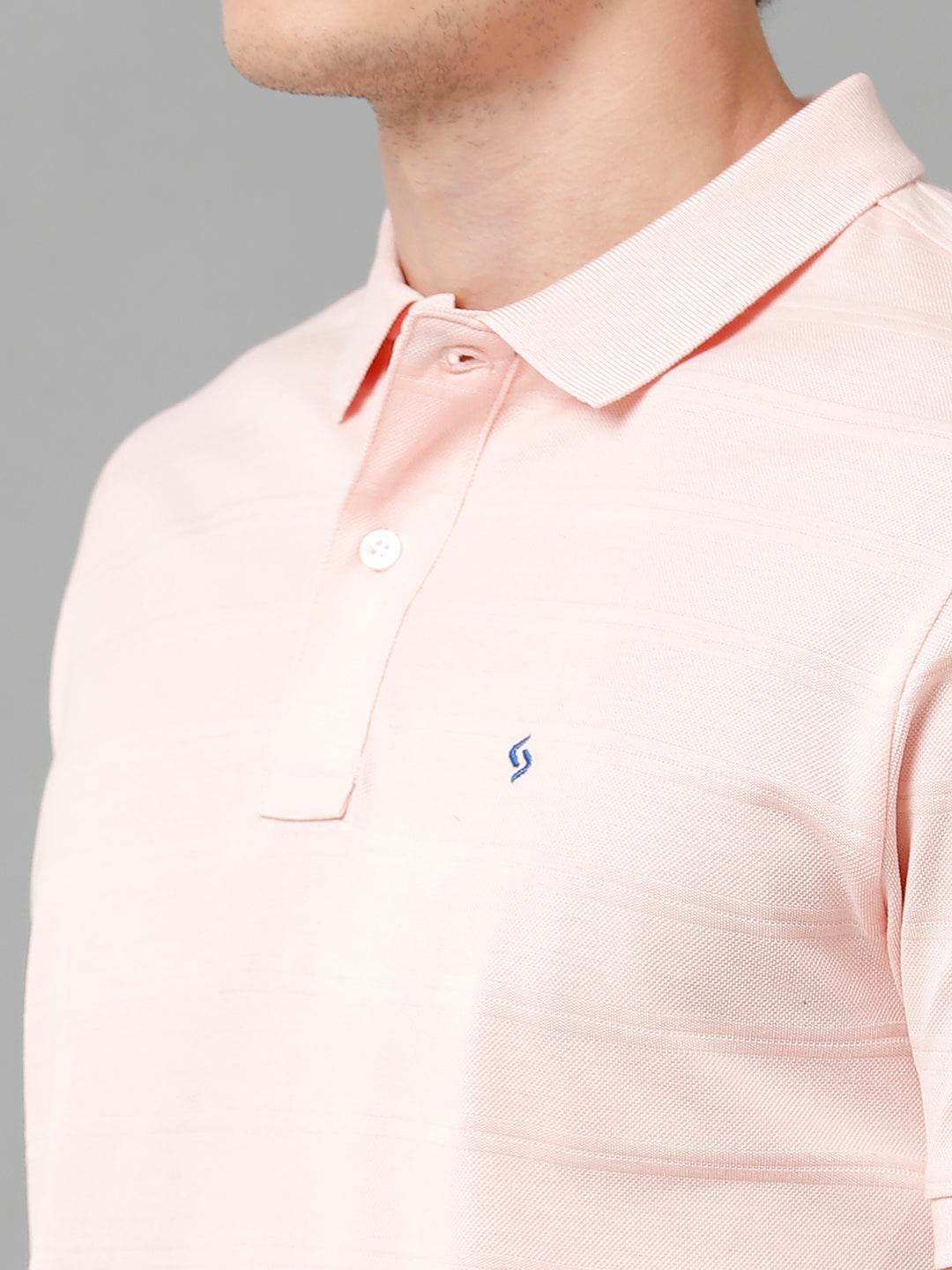 Classic Polo Men's Cotton Striped Half Sleeve Slim Fit Polo Neck Cream Color T-Shirt | Prm - 753 C