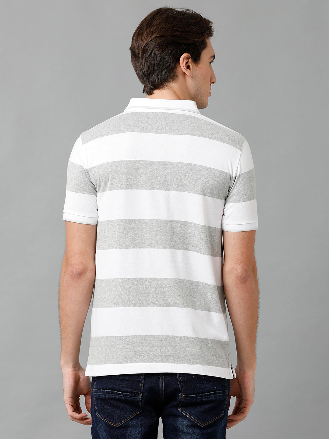 Classic Polo Men's Cotton Striped Half Sleeve Slim Fit Polo Neck Multicolor T-Shirt | Cpeg - 295 A