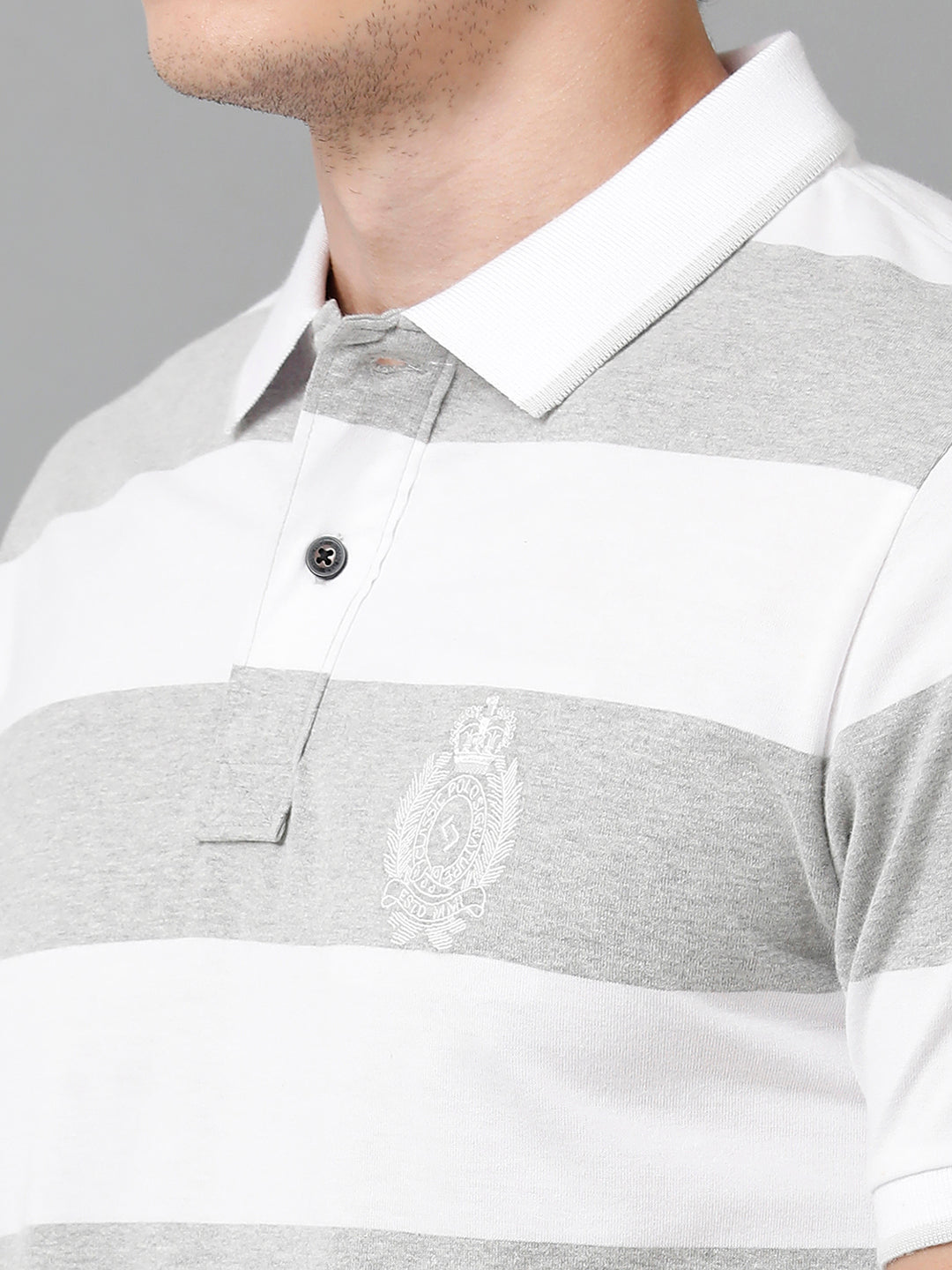 Classic Polo Men's Cotton Striped Half Sleeve Slim Fit Polo Neck Multicolor T-Shirt | Cpeg - 295 A