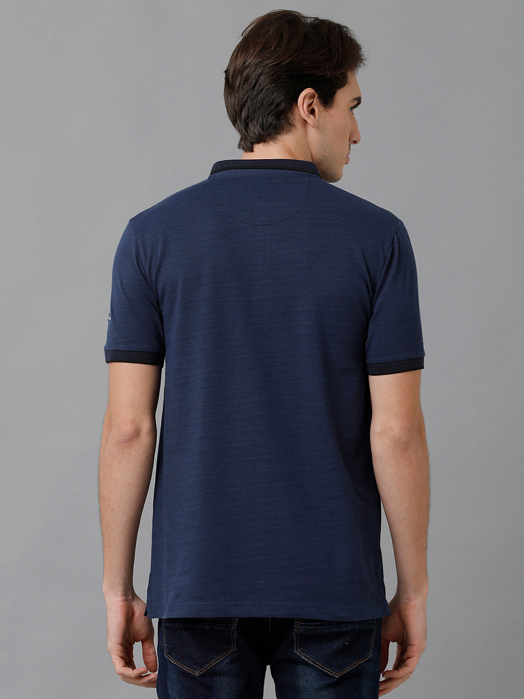 Classic Polo Men's Cotton Solid Half Sleeve Slim Fit Polo Neck Dark Blue Color T-Shirt | Prm - 747 A