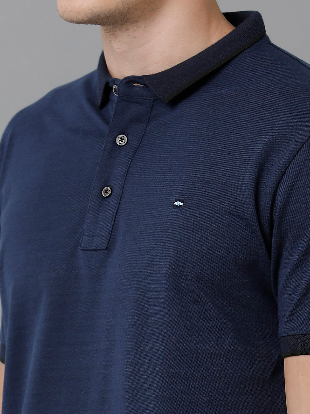 Classic Polo Men's Cotton Solid Half Sleeve Slim Fit Polo Neck Dark Blue Color T-Shirt | Prm - 747 A