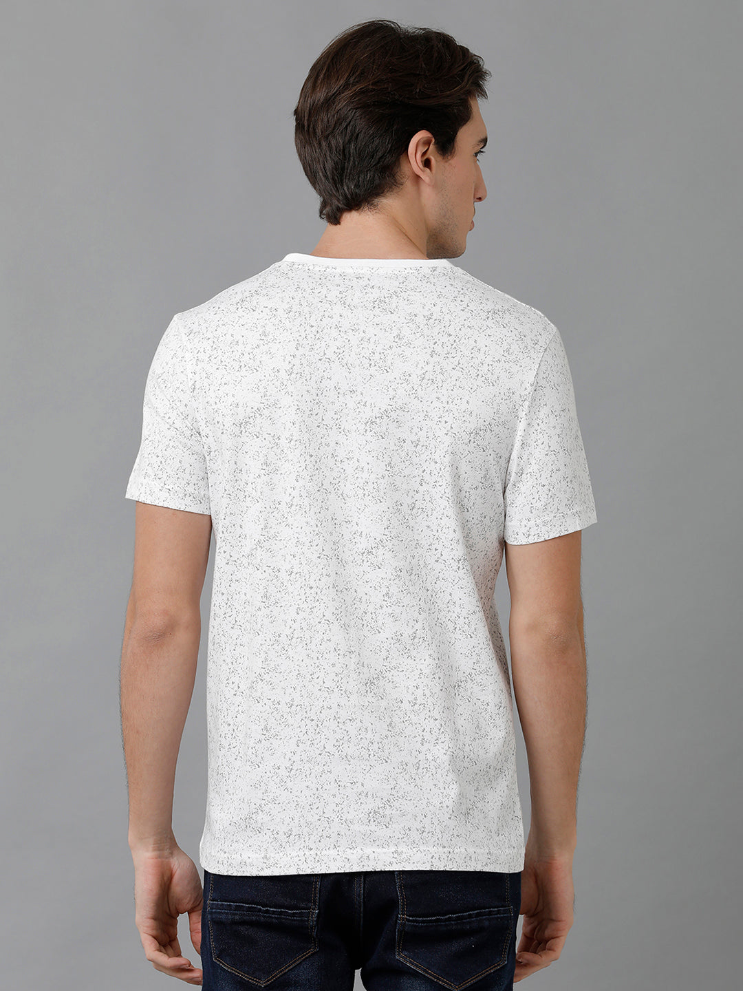 CP BRO Men's Cotton Printed Half Sleeve Slim Fit Round Neck White Color T-Shirt | Brcn - 524 A