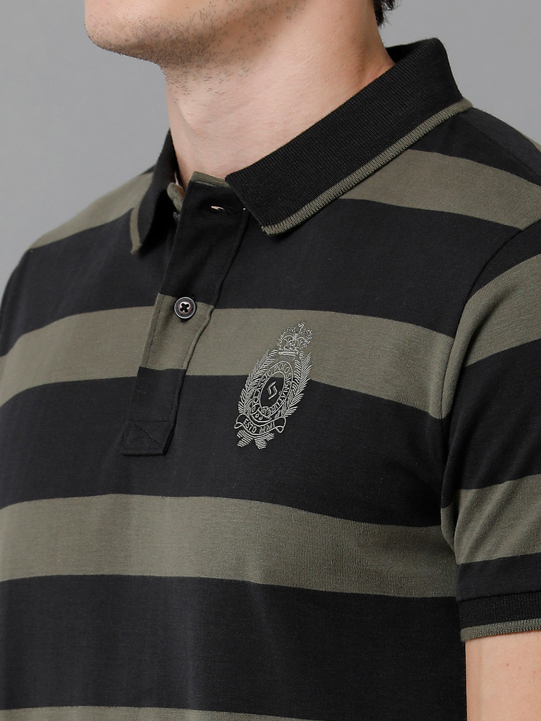 Classic Polo Men's Cotton Striped Half Sleeve Slim Fit Polo Neck Multicolor T-Shirt | Cpeg - 299 B