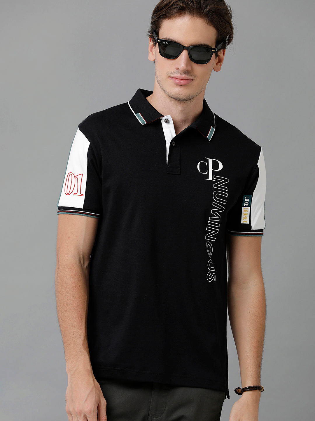 Classic Polo Men's Cotton Color Block Half Sleeve Slim Fit Polo Neck Multicolor T-Shirt | Prm - 761 A