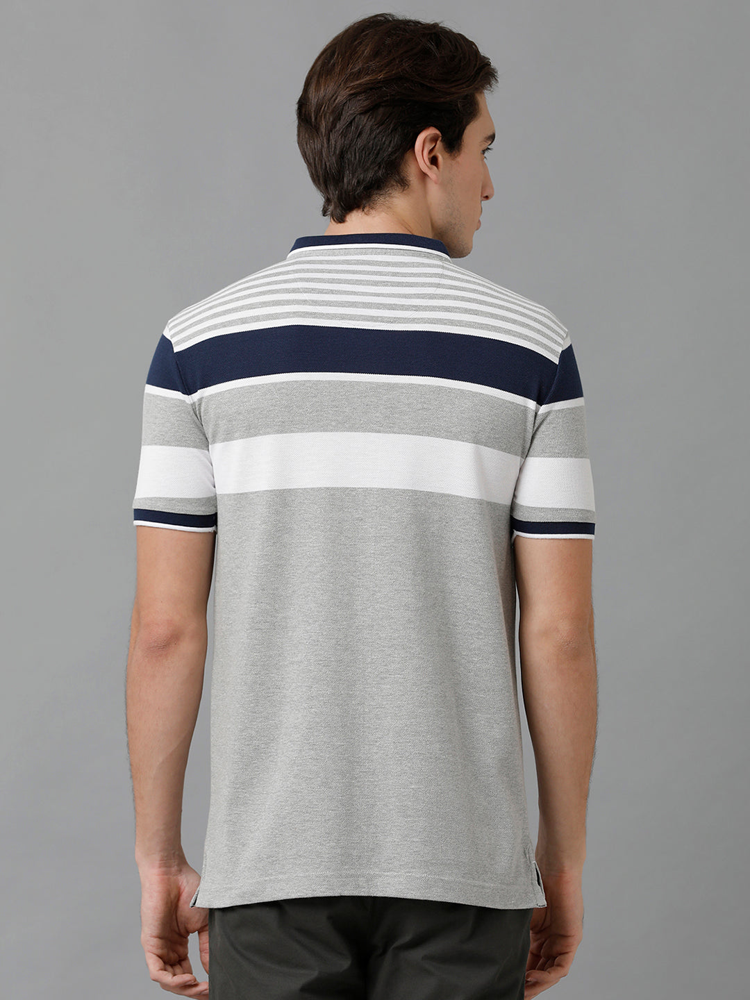 Classic Polo Men's Cotton Striped Half Sleeve Slim Fit Polo Neck Multicolor T-Shirt | Prm - 748 A