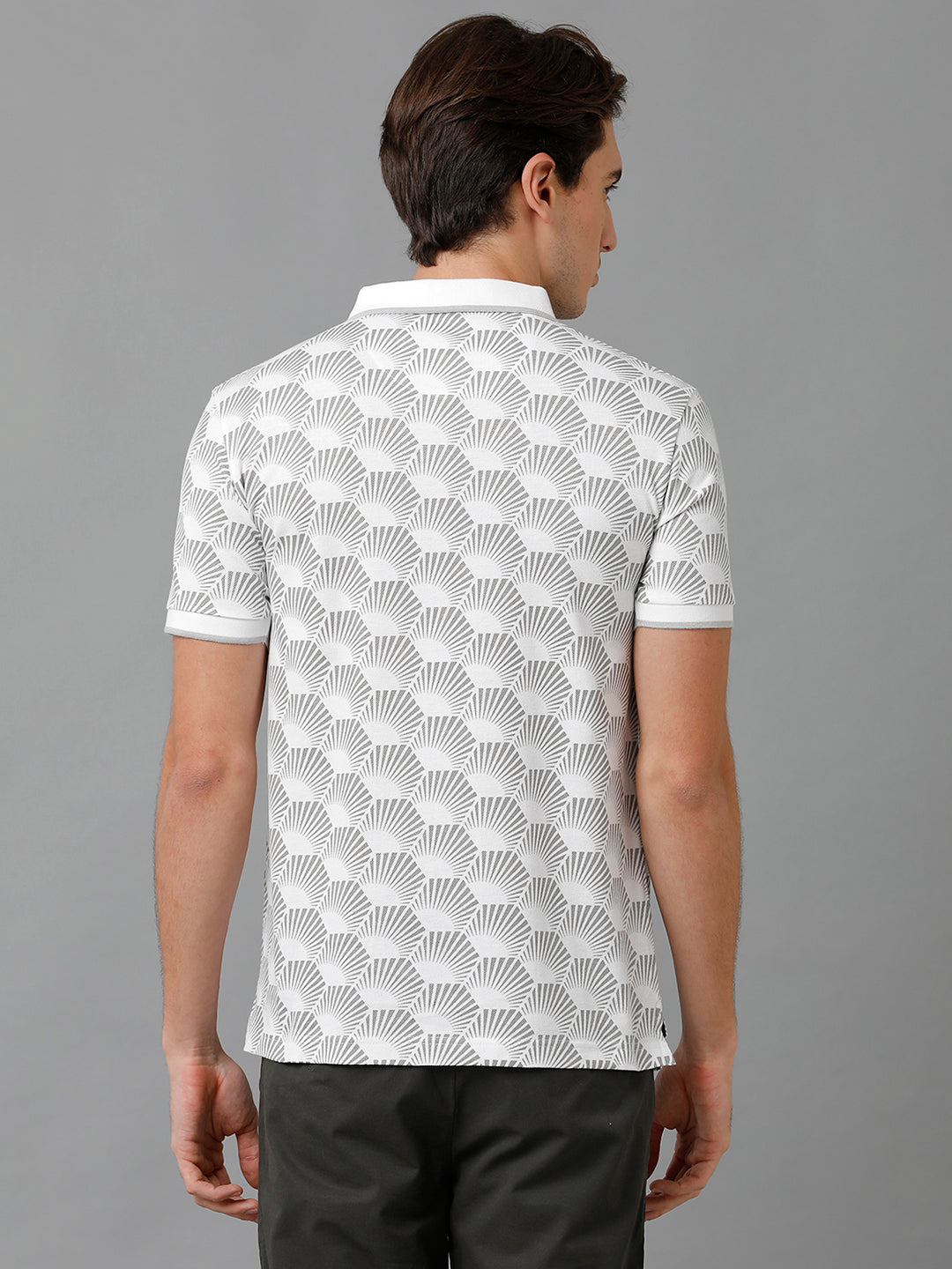 CP BRO Men's Cotton Printed Half Sleeve Slim Fit Polo Neck Multicolor T-Shirt | Brp - 354 A