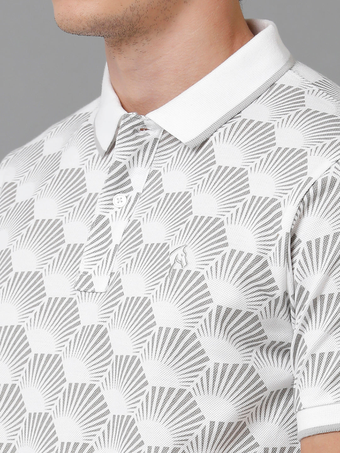 CP BRO Men's Cotton Printed Half Sleeve Slim Fit Polo Neck Multicolor T-Shirt | Brp - 354 A