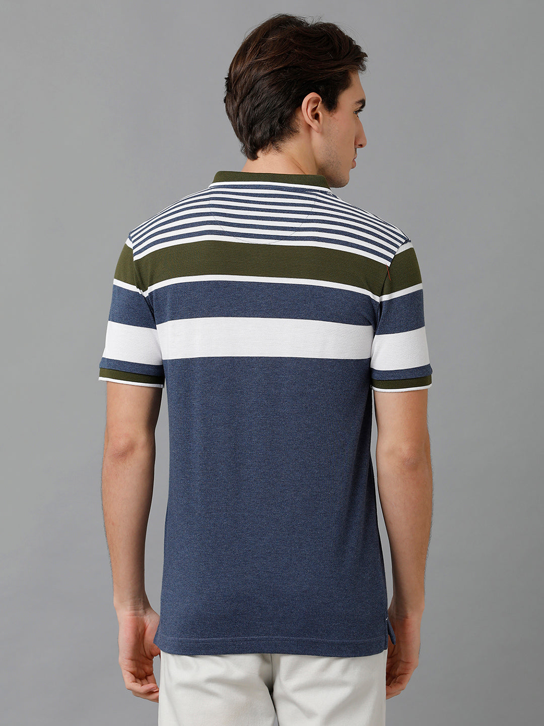 Classic Polo Men's Cotton Striped Half Sleeve Slim Fit Polo Neck Multicolor T-Shirt | Prm - 748 B