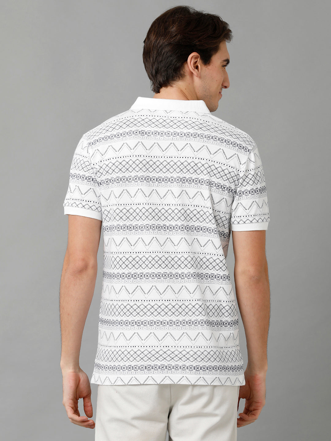 CP BRO Men's Cotton Printed Half Sleeve Slim Fit Polo Neck Multicolor T-Shirt | Brp - 355 B