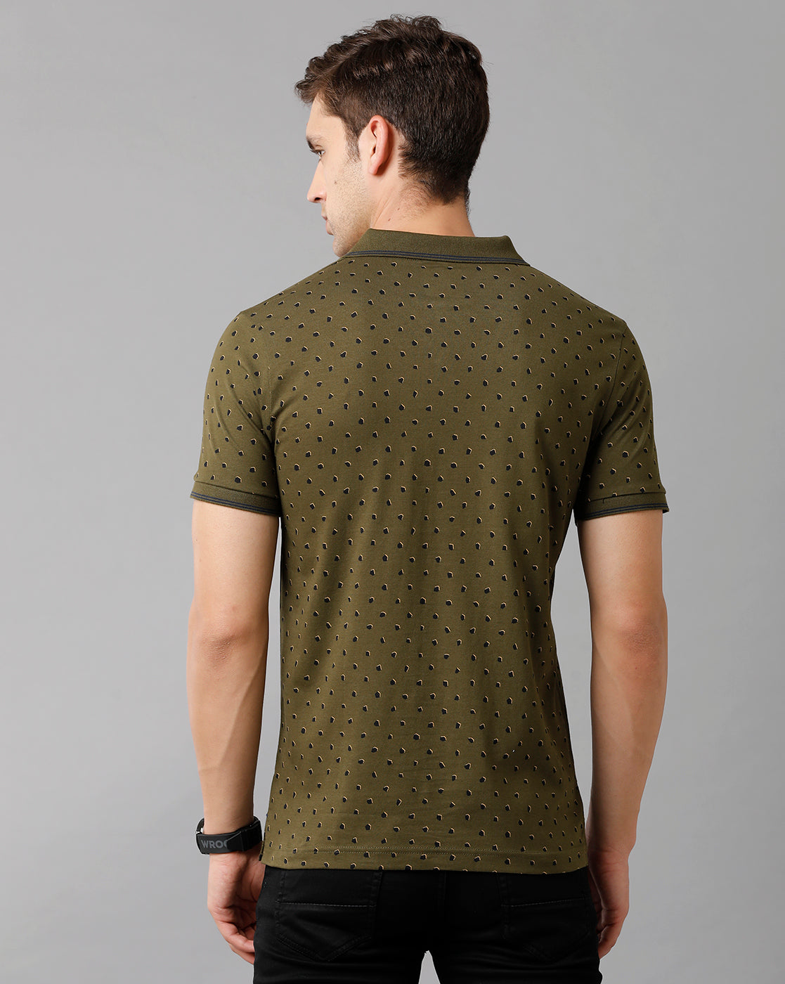 Classic Polo Mens Cotton Printed Half Sleeve Slim Fit Polo Neck Green Color T-Shirt | Bello 181 B