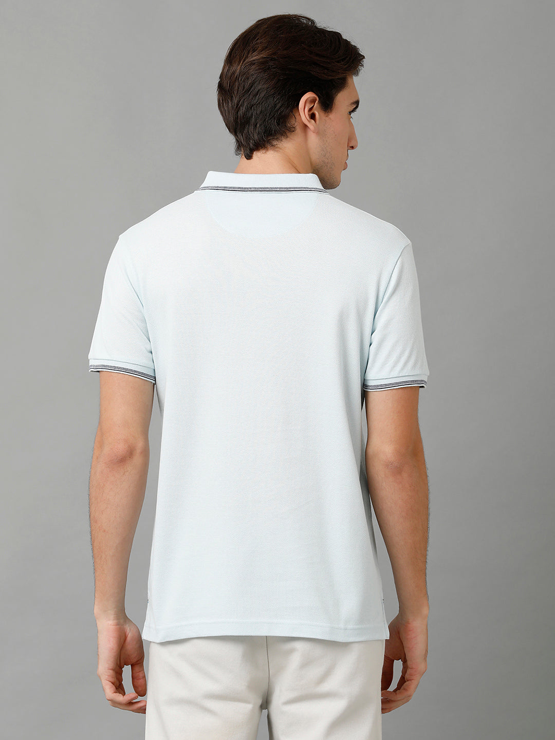 Classic Polo Men's Cotton Solid Half Sleeve Slim Fit Polo Neck Light Blue Color T-Shirt | Prm - 749 B
