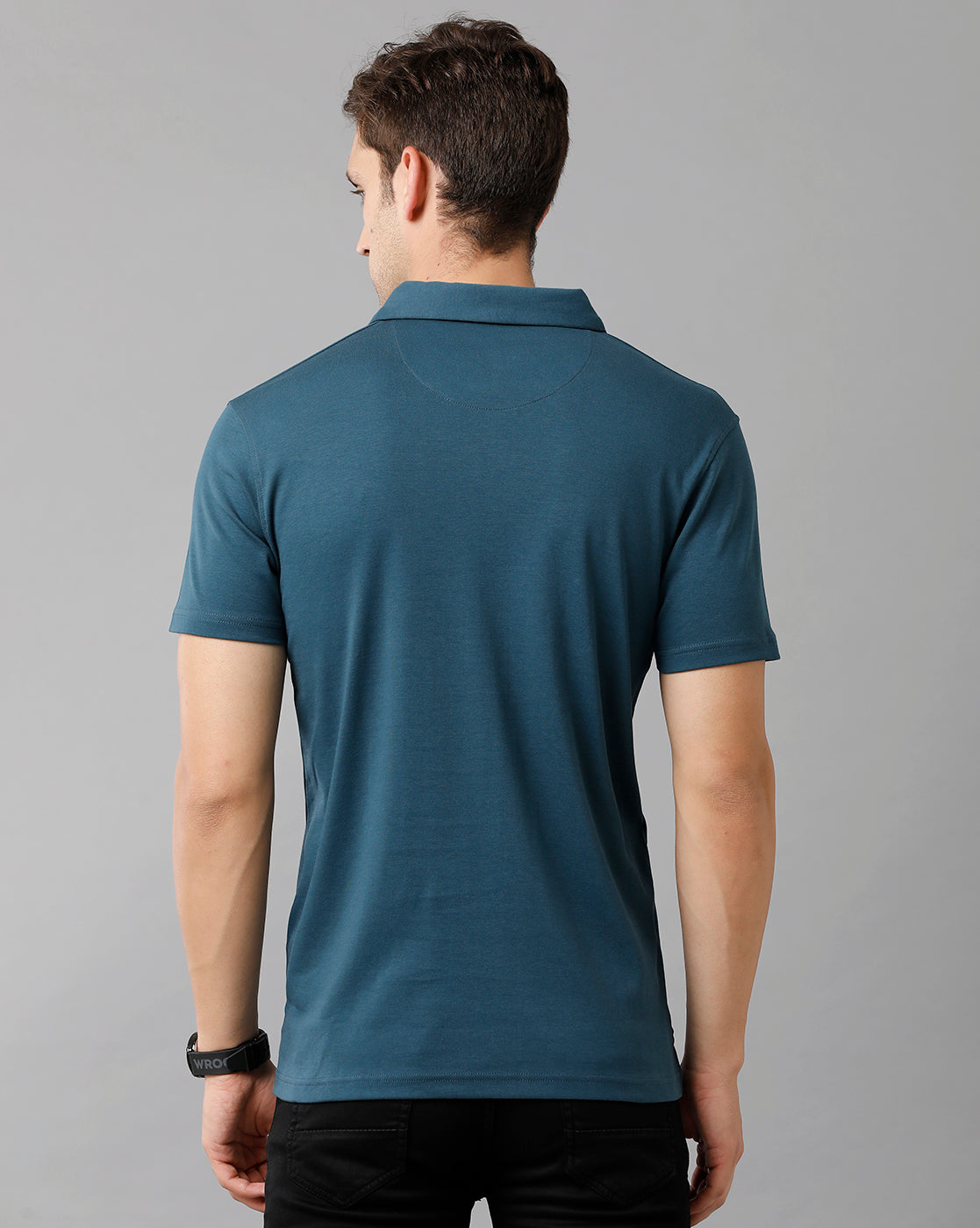 Classic Polo Mens Cotton Solid Half Sleeve Slim Fit Polo Neck Dark Blue Color T-Shirt | Prm 740 B