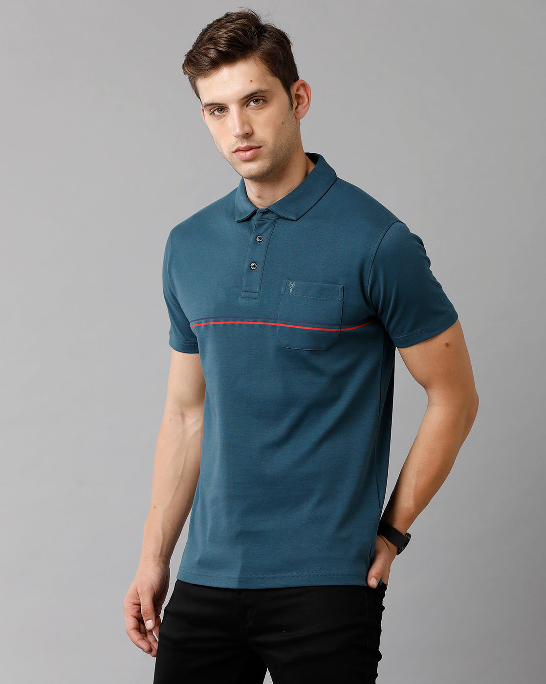Classic Polo Mens Cotton Solid Half Sleeve Slim Fit Polo Neck Dark Blue Color T-Shirt | Prm 740 B