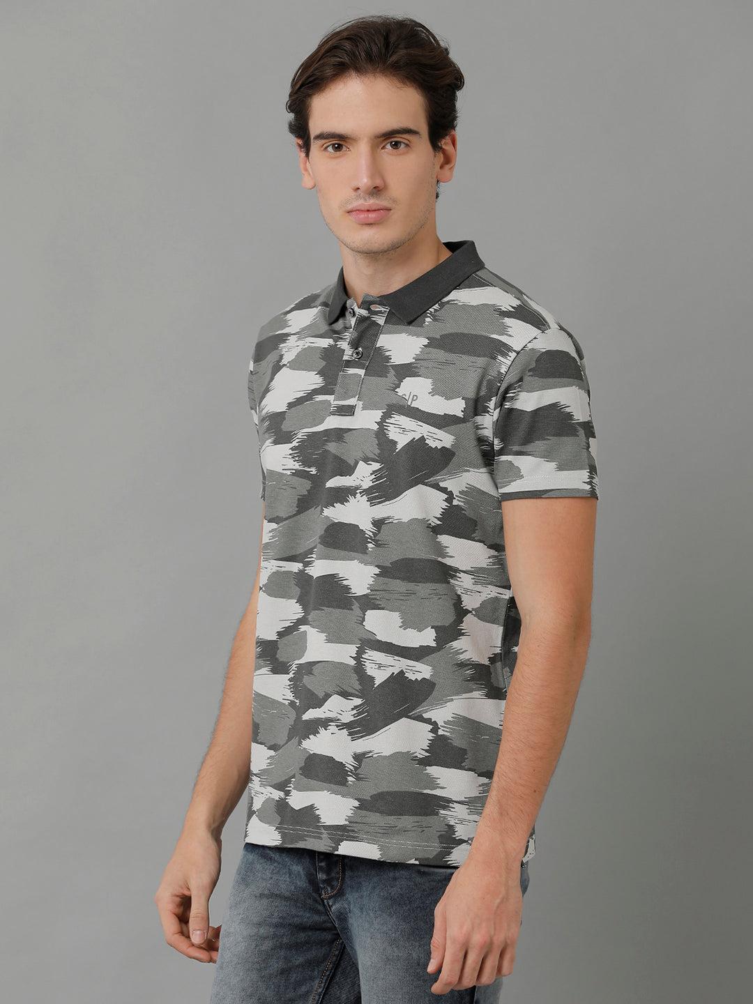 Classic Polo Men's Cotton Printed Half Sleeve Slim Fit Polo Neck Multicolor T-Shirt | Prm - 754 B