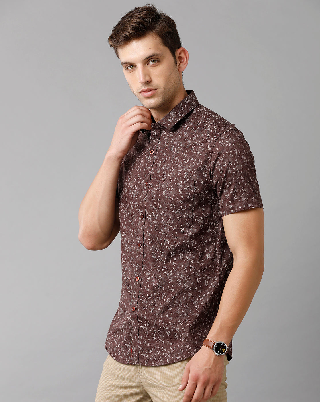 Classic Polo Mens Cotton Printed Half Sleeve Slim Fit Polo Neck Maroon Color Shirt | Sn2 96 A