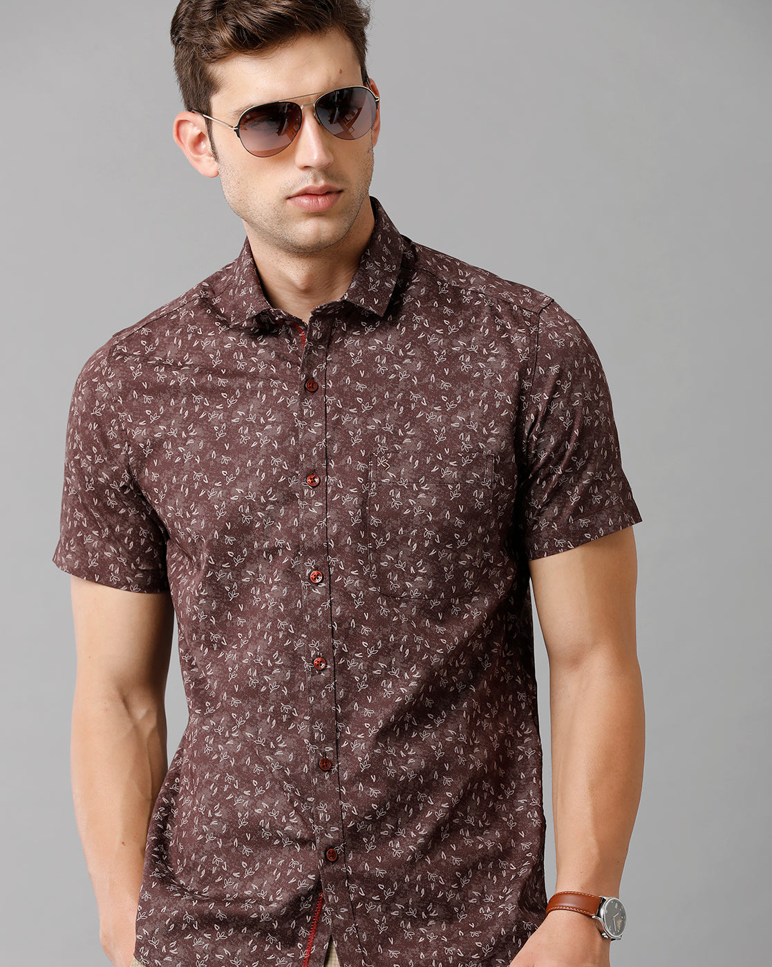 Classic Polo Mens Cotton Printed Half Sleeve Slim Fit Polo Neck Maroon Color Shirt | Sn2 96 A