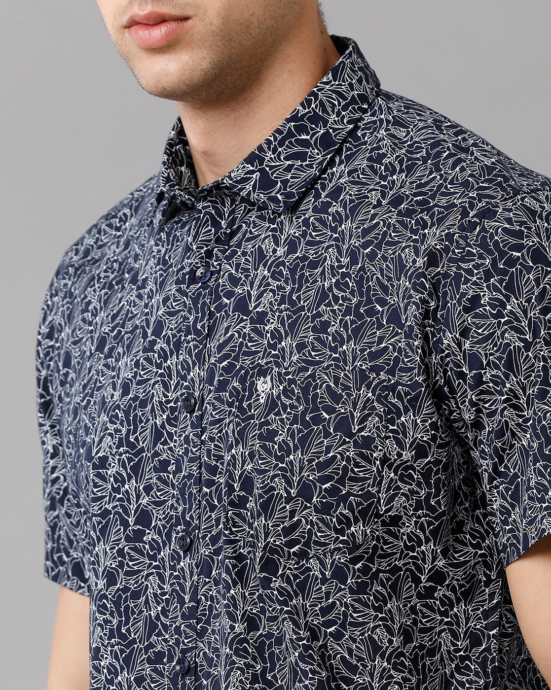 Classic Polo Mens Cotton Printed Half Sleeve Slim Fit Polo Neck Navy Blue Color Shirt | Sn2 123 A