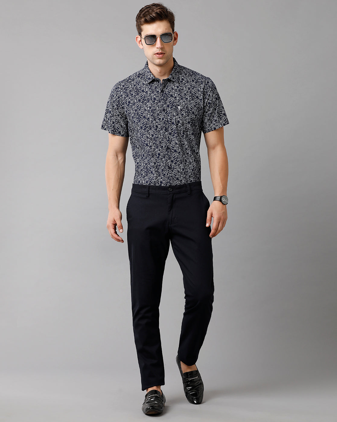 Classic Polo Mens Cotton Solid Slim Fit Navy Blue Color Trouser | Tn2 29 D