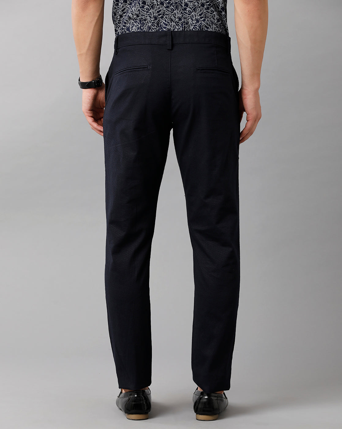 Classic Polo Mens Cotton Solid Slim Fit Navy Blue Color Trouser | Tn2 29 D