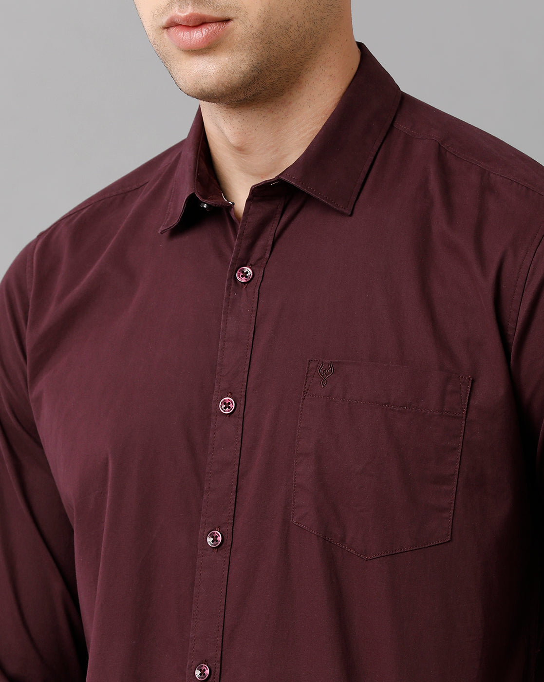 Classic Polo Mens Cotton Solid Full Sleeve Slim Fit Polo Neck Maroon Color Shirt | Sn2 122 A