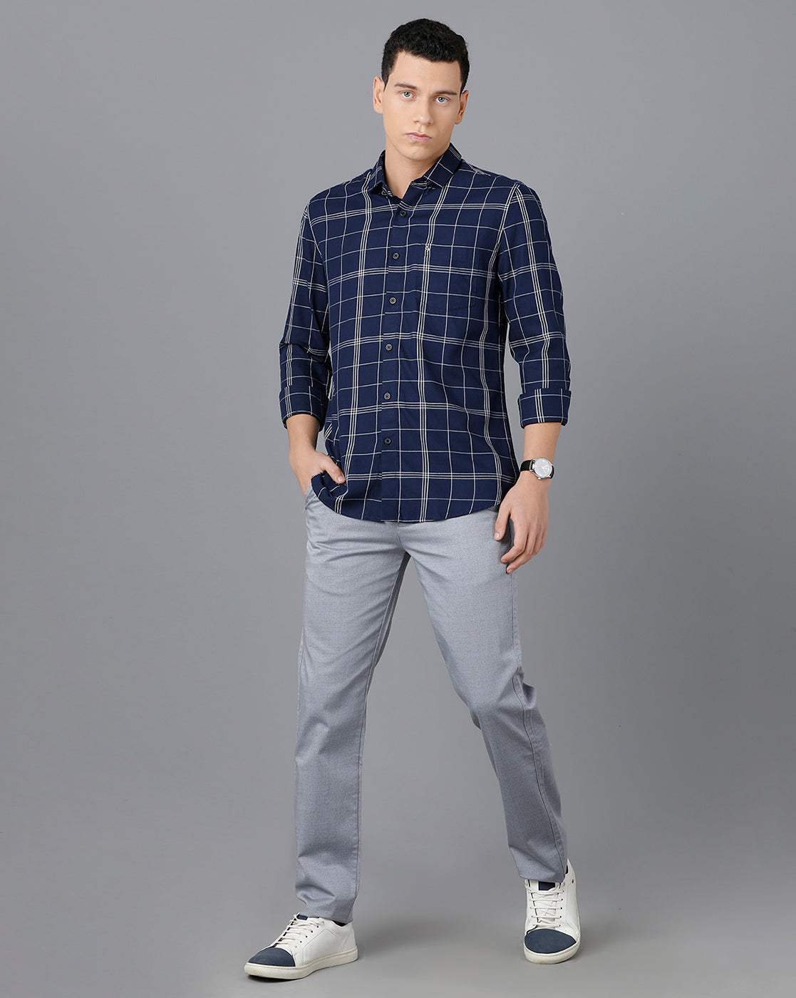 CP BRO Men's Cotton Solid Slim Fit Light Grey Color Trouser | Tbn2-21 A