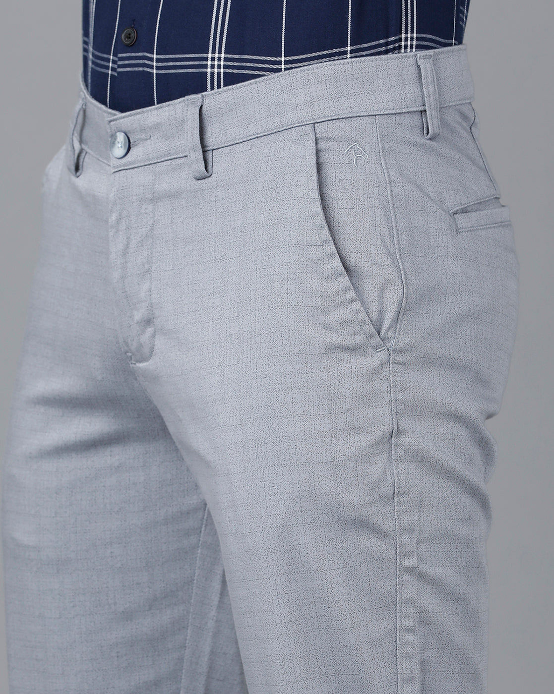 CP BRO Men's Cotton Solid Slim Fit Light Grey Color Trouser | Tbn2-21 A