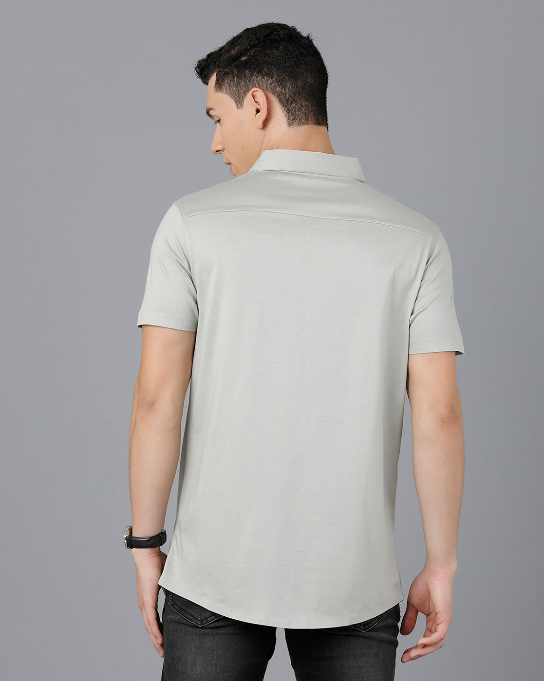 Classic Polo Mens Cotton Half Sleeve Solid Slim Fit Grey Color Polo Neck T-Shirt | Unico - 74 A