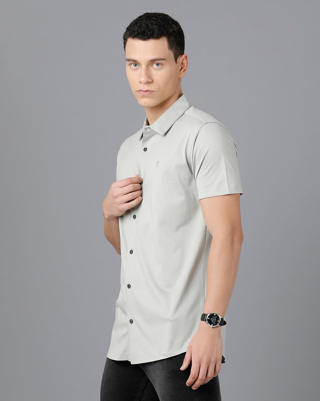 Classic Polo Mens Cotton Half Sleeve Solid Slim Fit Grey Color Polo Neck T-Shirt | Unico - 74 A