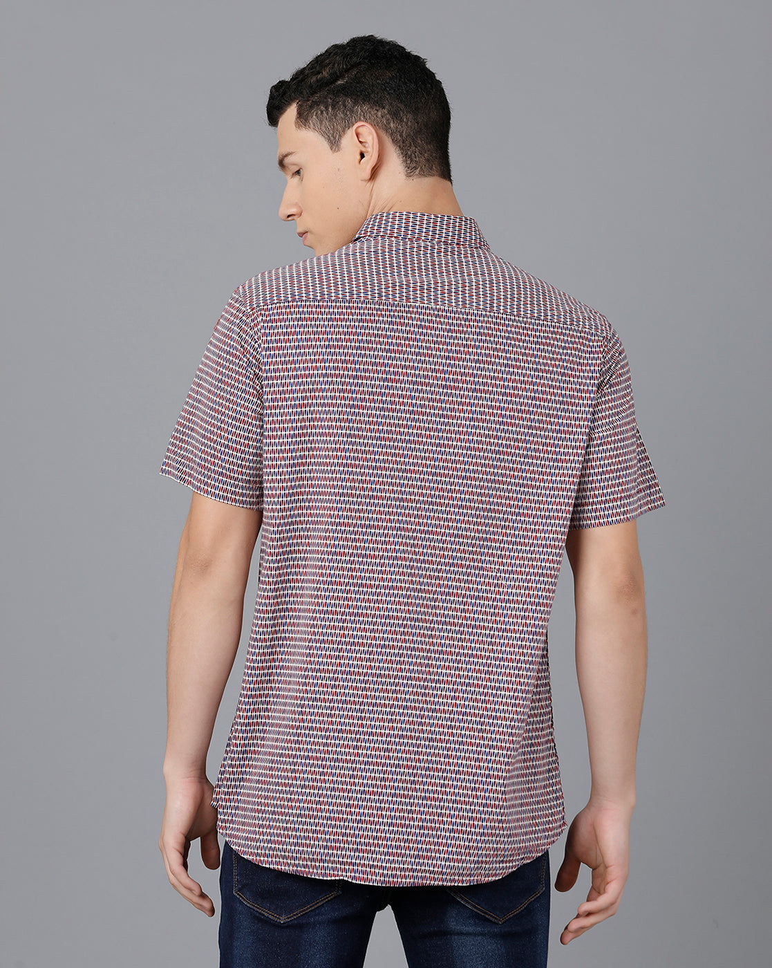 Classic Polo Mens Cotton Half Sleeve Printed Slim Fit Multicolor Spread Collar Woven Shirt | Sfd2- 31