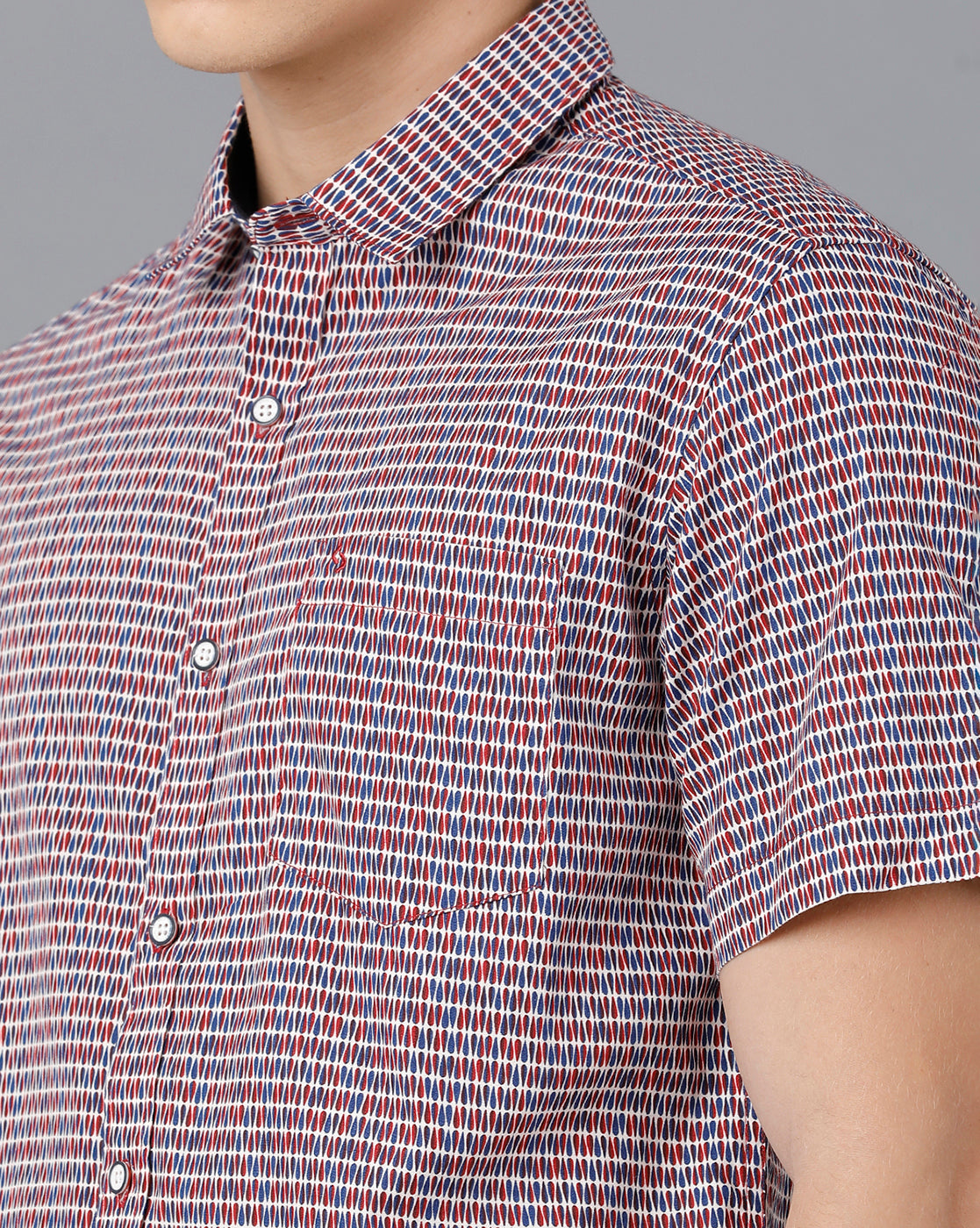 Classic Polo Mens Cotton Half Sleeve Printed Slim Fit Multicolor Spread Collar Woven Shirt | Sfd2- 31